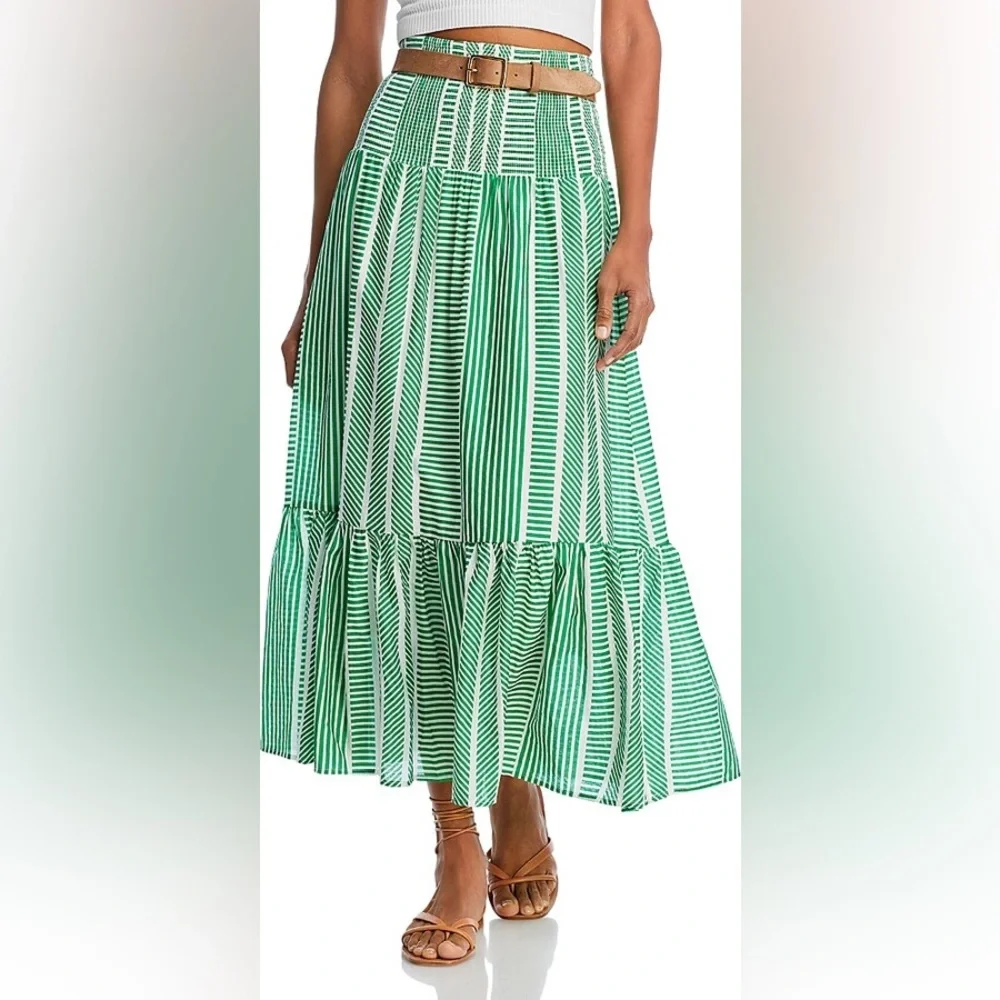 Aqua Striped Midi Skirt- Size Medium. Great condition. - Picture 1 of 5